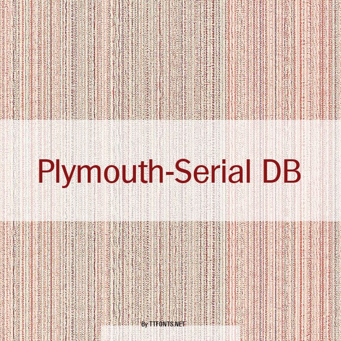 Plymouth-Serial DB example